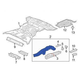 New OEM Genuine Acura, Rear Left Frame Side Member Assembly - Part # 65660TZ5A01ZZ