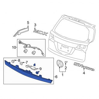 New OEM Genuine Acura, Rear Liftgate Finish Panel - Part # 74890TZ5A02