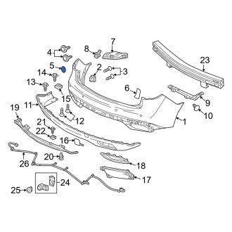 New OEM Genuine Acura, Bumper Cover Insulator - Part # 91609S6DE00