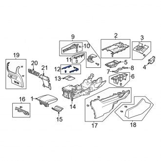 New OEM Genuine Acura, Rear Upper Console Trim Panel - Part # 83408TYAA02ZA