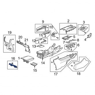 New OEM Genuine Acura, Rear Console Trim Panel - Part # 83407TYAA01ZA