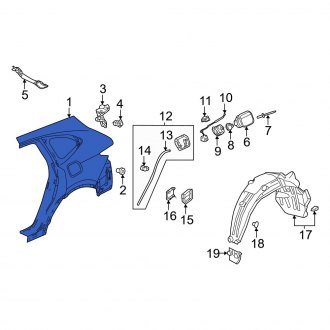 New OEM Genuine Acura, Rear Left Quarter Panel - Part # 04646TYAA00ZZ