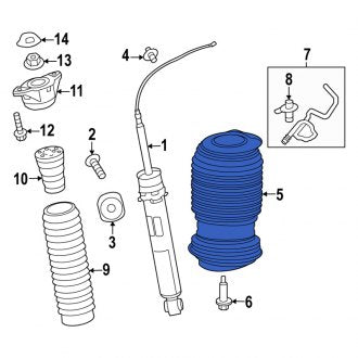 New OEM Genuine Acura, Rear Left Air Suspension Spring - Part # 52446TYBA94