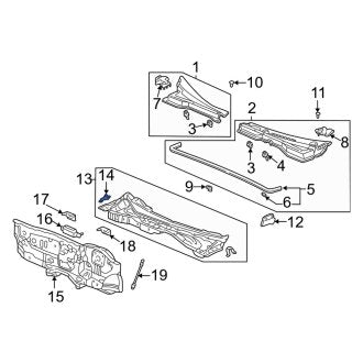 New OEM Genuine Acura, Cowl Bracket - Part # 61128S5AA00ZZ