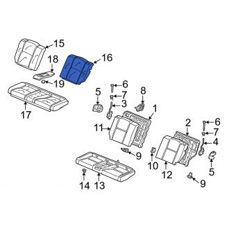 New OEM Genuine Acura, Rear Left Seat Back Cushion Cover - Part # 82521S6MA13ZA