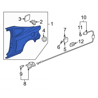 New OEM Genuine Acura, Rear Left Outer Quarter Panel - Part # 04646S6MA90ZZ