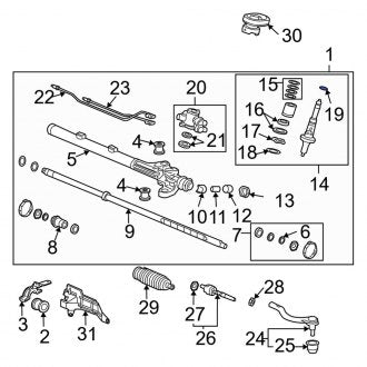 New OEM Genuine Acura, Rack And Pinion Steering Pinion Shaft C-Clip - Part # 53656S84A01