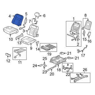 New OEM Genuine Acura, Front Right Seat Back Cushion Cover - Part # 04811SECA51ZB