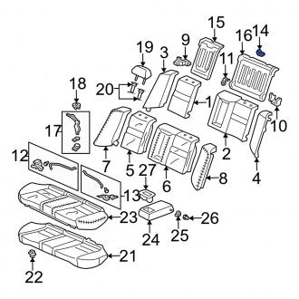 New OEM Genuine Acura, Rear Seat Belt Guide - Part # 82127S5A003ZC