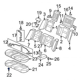 New OEM Genuine Acura, Rear Seat Cushion Pad Clip - Part # 82137S84A01