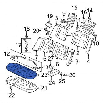 New OEM Genuine Acura, Rear Seat Cover - Part # 82131SECA51ZC