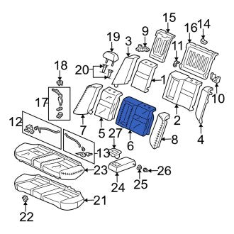 New OEM Genuine Acura, Rear Left Inner Seat Cover - Part # 82521SECA52ZD