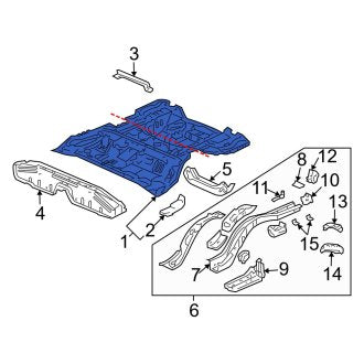 New OEM Genuine Acura, Rear Floor Pan - Part # 04655SEAE00ZZ