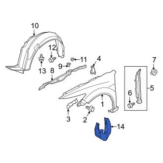 New OEM Genuine Acura, Front Mud Flap - Part # 08P00TL22F0