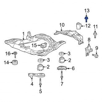 New OEM Genuine Acura, Front Engine Mount Crossmember Bolt - Part # 957011004508