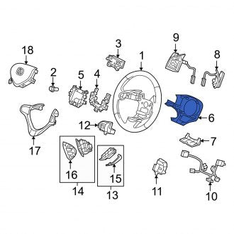 New OEM Genuine Acura, Rear Steering Wheel Trim - Part # 78518TL0A51ZA