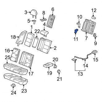 New OEM Genuine Acura, Rear Seat Hinge Cover - Part # 82293TL0003