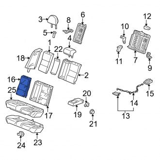 New OEM Genuine Acura, Rear Right Seat Back Cushion Cover - Part # 82121TL0G31ZE