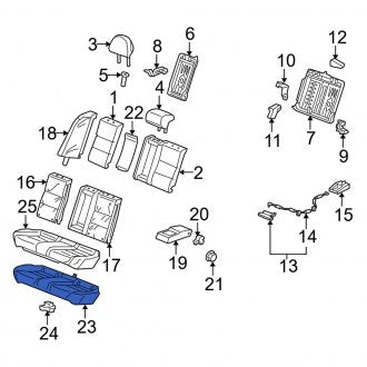 New OEM Genuine Acura, Rear Seat Cushion Pad - Part # 82132TL0G01