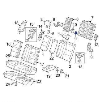 New OEM Genuine Acura, Rear Seat Hinge Cover - Part # 82291S04000