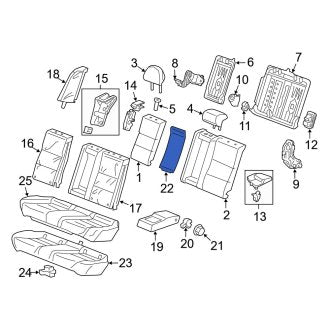 New OEM Genuine Acura, Rear Seat Armrest Cover - Part # 82995TL0G01ZB