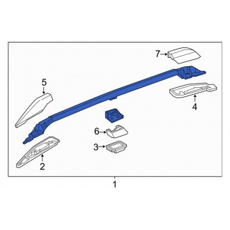 New OEM Genuine Acura, Right Roof Rack - Part # 75250TL4G02ZC