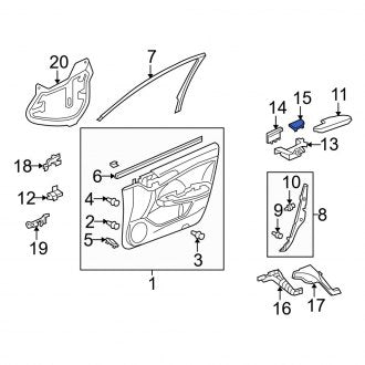 New OEM Genuine Acura, Right Door Trim Panel Pocket Cap - Part # 83505TL0G01ZA