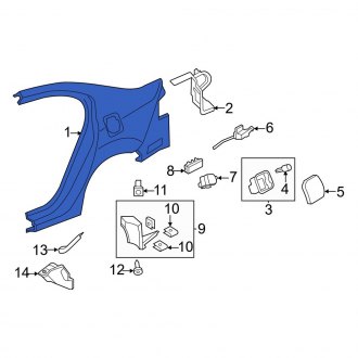 New OEM Genuine Acura, Rear Left Outer Quarter Panel - Part # 04646TL2A90ZZ