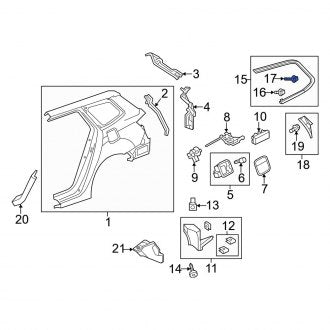 New OEM Genuine Acura, Quarter Panel Glass Clip - Part # 91513SWA003