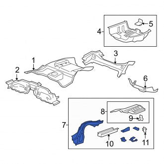 New OEM Genuine Acura, Rear Right Floor Side Rail - Part # 65610TL2A00ZZ