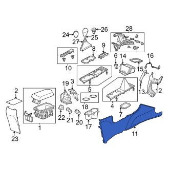 New OEM Genuine Acura, Rear Console Panel - Part # 83402TX6A01ZB