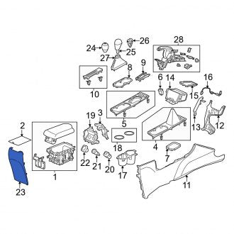 New OEM Genuine Acura, Rear Console Panel - Part # 83402TX6A01ZA