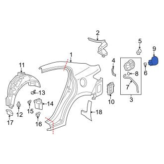 New OEM Genuine Acura, Rear Fuel Filler Door - Part # 63910TX6A00ZZ