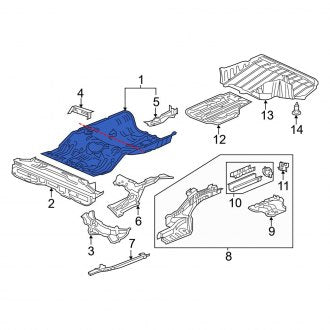 New OEM Genuine Acura, Rear Floor Pan - Part # 04655TX6A00ZZ