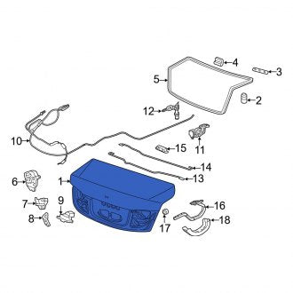 New OEM Genuine Acura, Rear Deck Lid - Part # 68500T3RA80ZZ