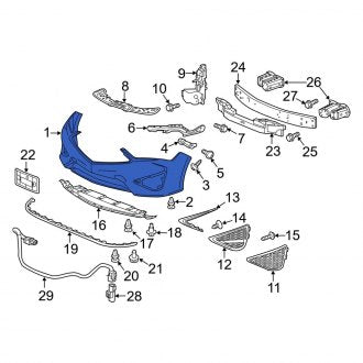 New OEM Genuine Acura, Front Bumper Cover - Part # 04711T3RA90ZZ