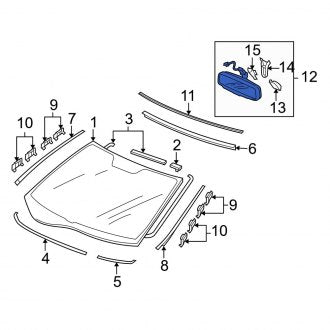 New OEM Genuine Acura, Front Interior Rear View Mirror - Part # 76400SJAA02ZA