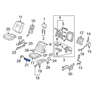 New OEM Genuine Acura, Rear Right Seat Track Cover - Part # 81119SJAA01ZA