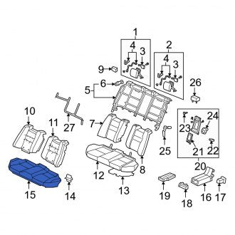 New OEM Genuine Acura, Rear Seat Cover - Part # 82131SJAA02ZB