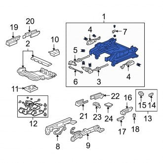 New OEM Genuine Acura, Right Seat Adjuster - Part # 81110SJAA01