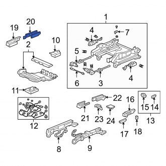 New OEM Genuine Acura, Rear Right Outer Seat Track Cover - Part # 81117SJAA01ZC