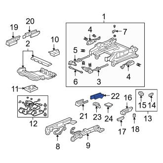 New OEM Genuine Acura, Rear Right Inner Seat Track Cover - Part # 81517SJAA01ZA