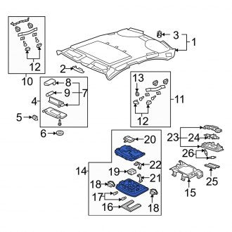 New OEM Genuine Acura, Upper Overhead Console - Part # 36600SJAA32ZC