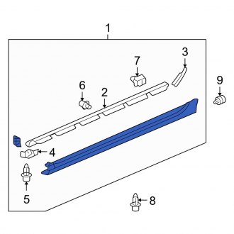 New OEM Genuine Acura, Right Rocker Panel Guard - Part # 71800SJAA01ZH