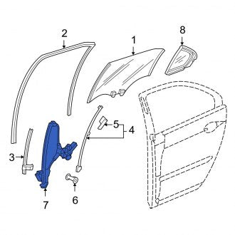 New OEM Genuine Acura, Rear Left Window Regulator - Part # 72750SJAA01