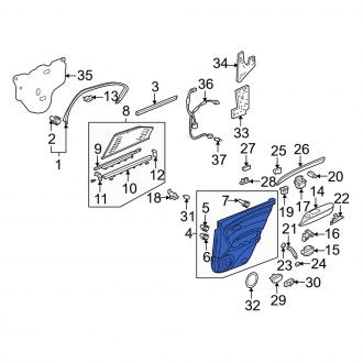 New OEM Genuine Acura, Rear Right Inner Door Interior Trim Panel - Part # 83701SJAA11ZA