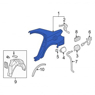 New OEM Genuine Acura, Rear Left Quarter Panel - Part # 04646SJAA90ZZ