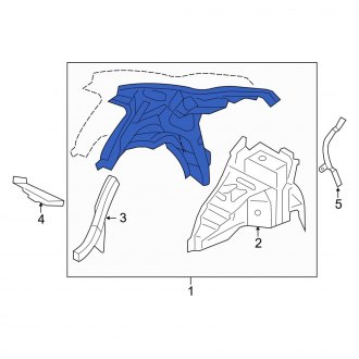 New OEM Genuine Acura, Rear Left Inner Quarter Panel - Part # 64700SJA345ZZ