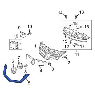 New OEM Genuine Acura, Front Grille Molding - Part # 71126SJAA00