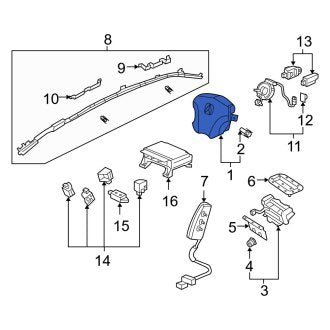 New OEM Genuine Acura, Steering Wheel Air Bag - Part # 77810SJAA20ZF